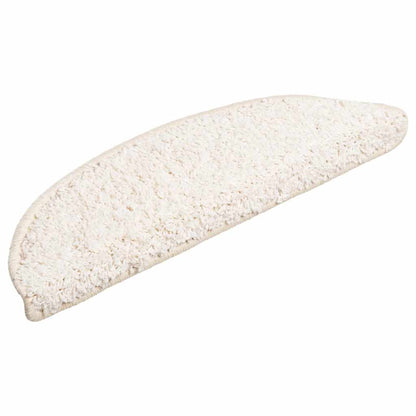 Tappetini per scale 15 pz 56x17x3 cm Bianco Semicircolari