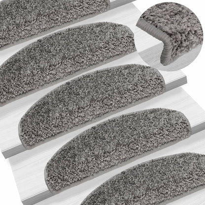Tappetini per scale 15 pz 65x21x4 cm Grigio Semicircolari Grandi