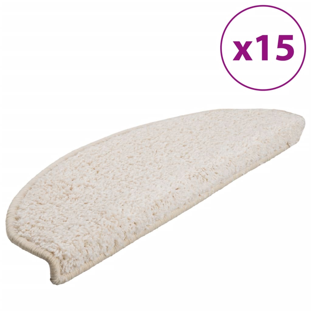 Tappetini per scale 15 pz 65x21x4 cm Bianco Semicircolari Grandi
