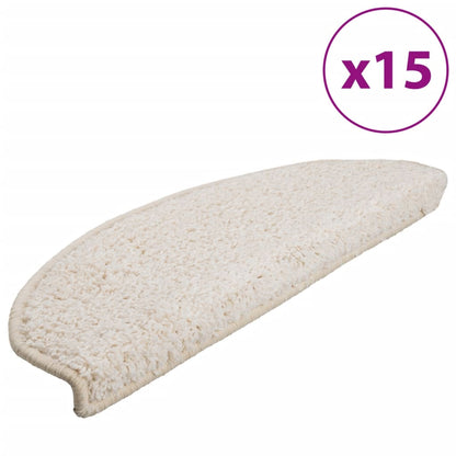 Tappetini per scale 15 pz 65x21x4 cm Bianco Semicircolari Grandi