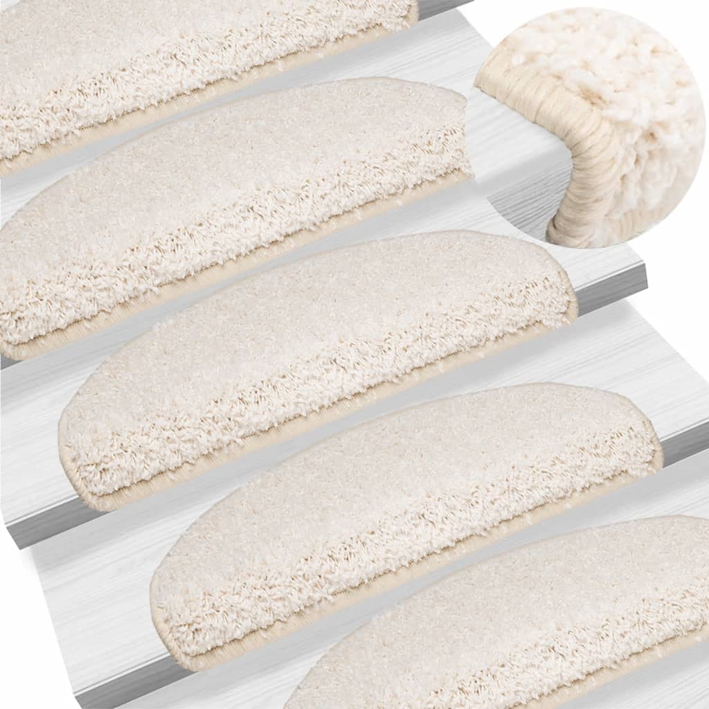 Tappetini per scale 15 pz 65x21x4 cm Bianco Semicircolari Grandi