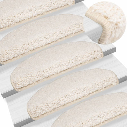 Tappetini per scale 15 pz 65x21x4 cm Bianco Semicircolari Grandi