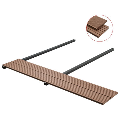 Pavimento Esterni WPC Pieno Accessori 30m² 2,2m Marrone Chiaro