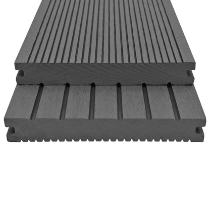 Pavimento per Esterni in WPC Pieno Accessori 30 m² 2,2 m Grigio