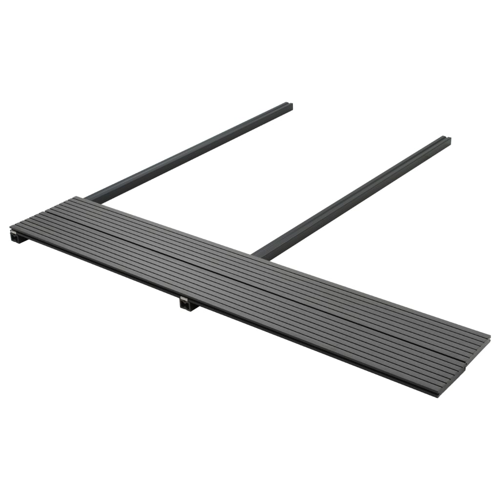 Pavimento per Esterni in WPC Pieno Accessori 30 m² 2,2 m Grigio