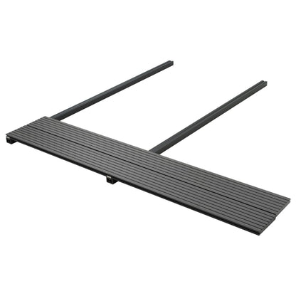 Pavimento per Esterni in WPC Pieno Accessori 30 m² 2,2 m Grigio