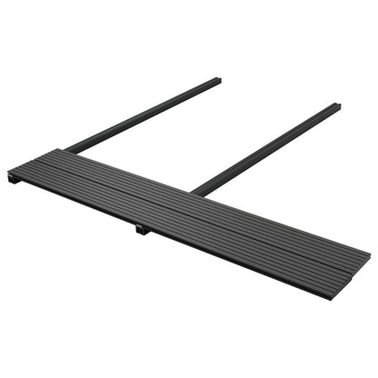 Pavimento per Esterni in WPC Pieno Accessori 20 m² 2,2 m Nero