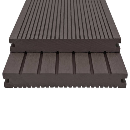 Pavimento Esterni WPC Pieno Accessori 10m² 2,2m Marrone Scuro