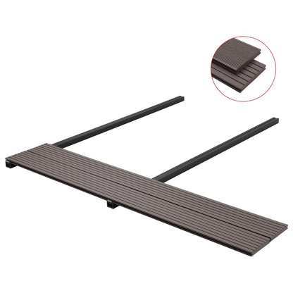 Pavimento Esterni WPC Pieno Accessori 10m² 2,2m Marrone Scuro