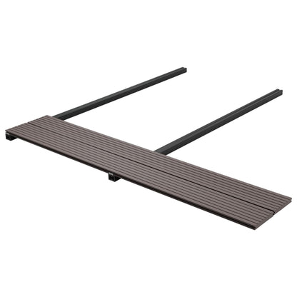 Pavimento Esterni WPC Pieno Accessori 10m² 2,2m Marrone Scuro