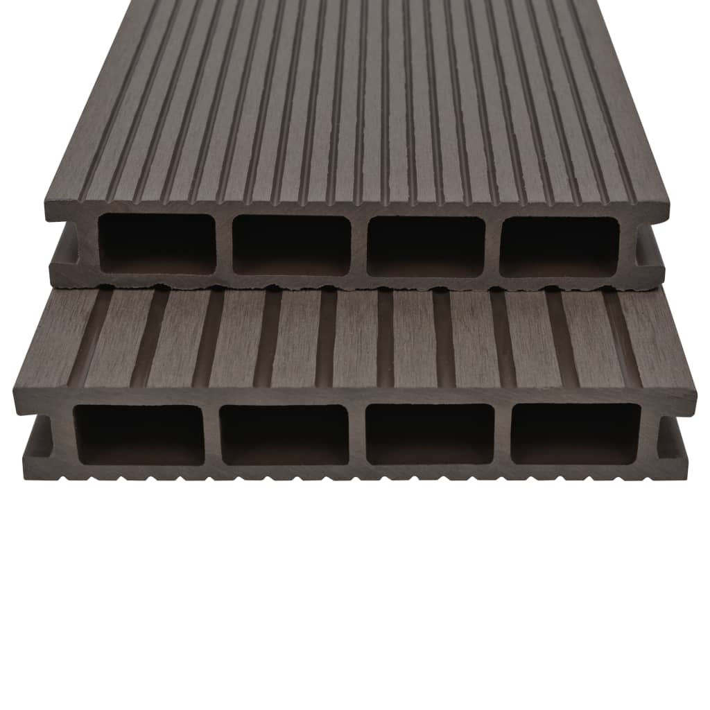 Pavimento Esterni in WPC Cavo Accessori 10m² 2,2m Marrone Scuro