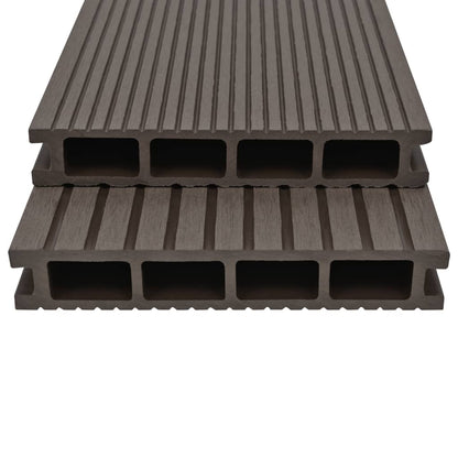 Pavimento Esterni in WPC Cavo Accessori 10m² 2,2m Marrone Scuro