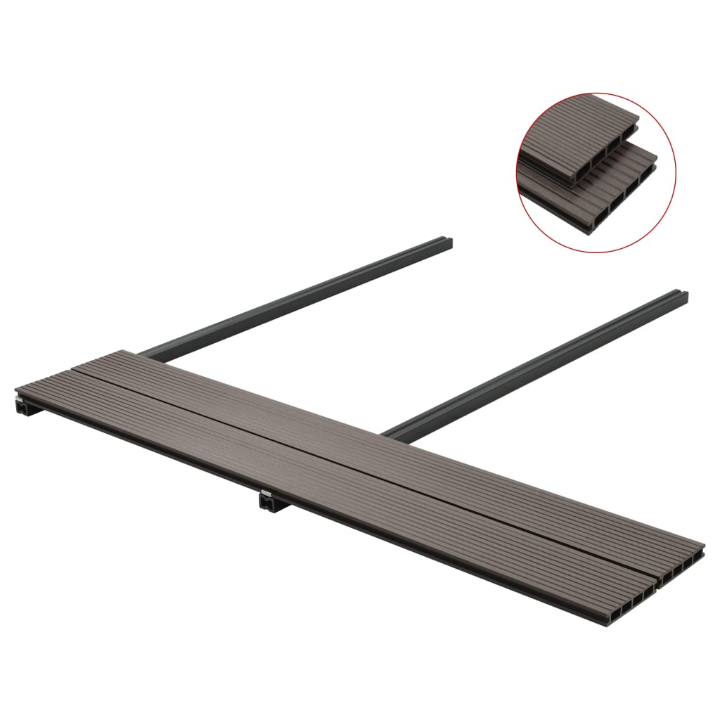 Pavimento Esterni in WPC Cavo Accessori 10m² 2,2m Marrone Scuro