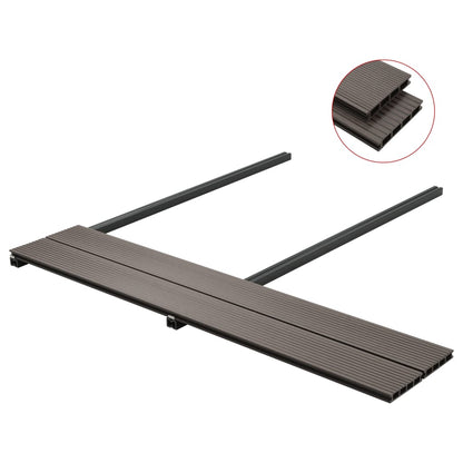 Pavimento Esterni in WPC Cavo Accessori 10m² 2,2m Marrone Scuro