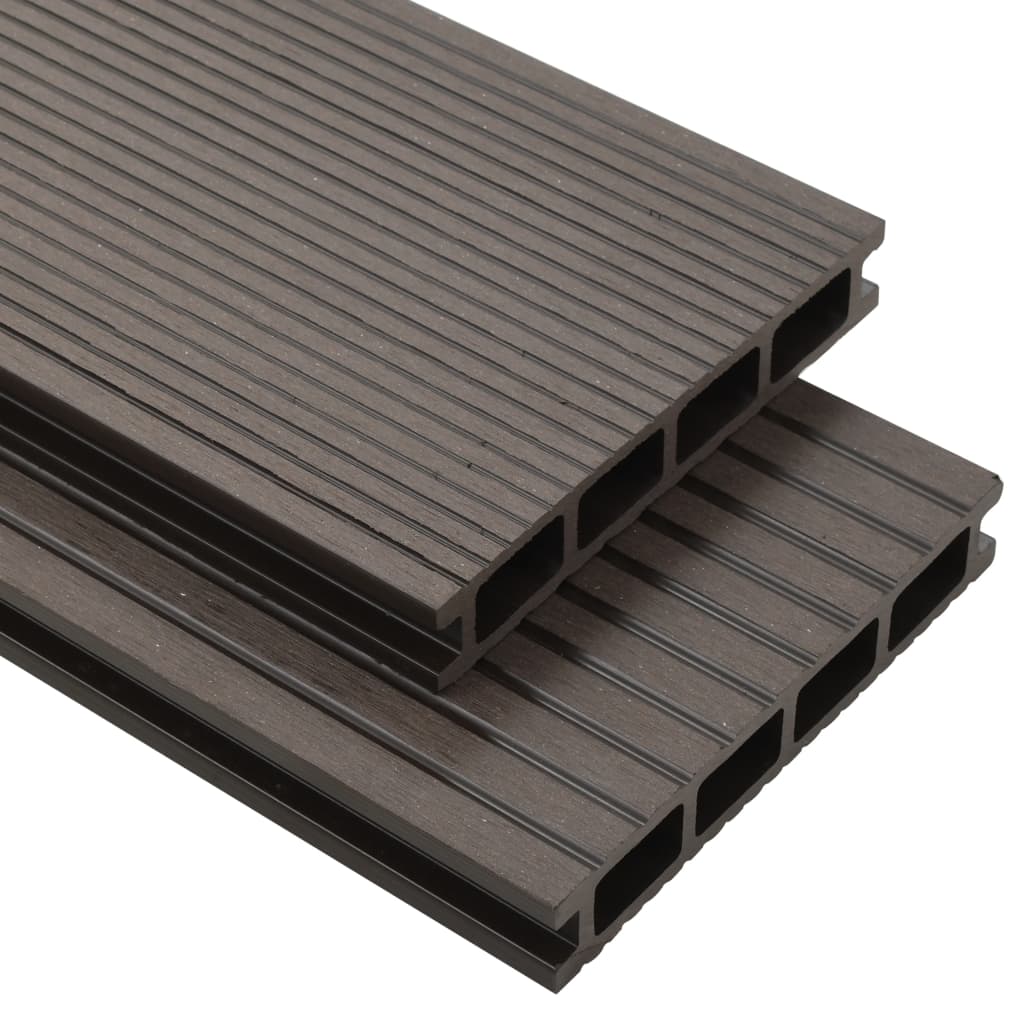 Pavimento Esterni in WPC Cavo Accessori 20m² 2,2m Marrone Scuro