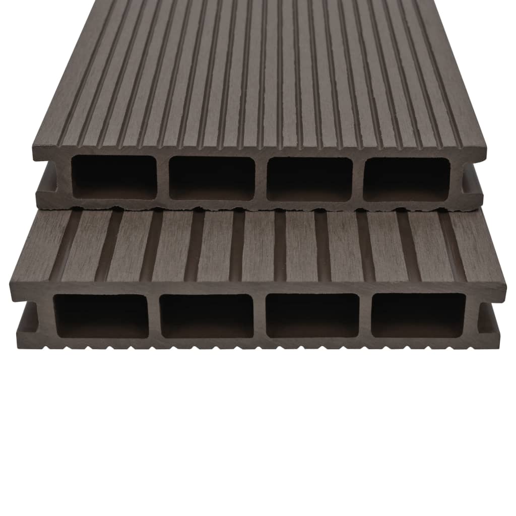 Pavimento Esterni in WPC Cavo Accessori 30m² 2,2m Marrone Scuro