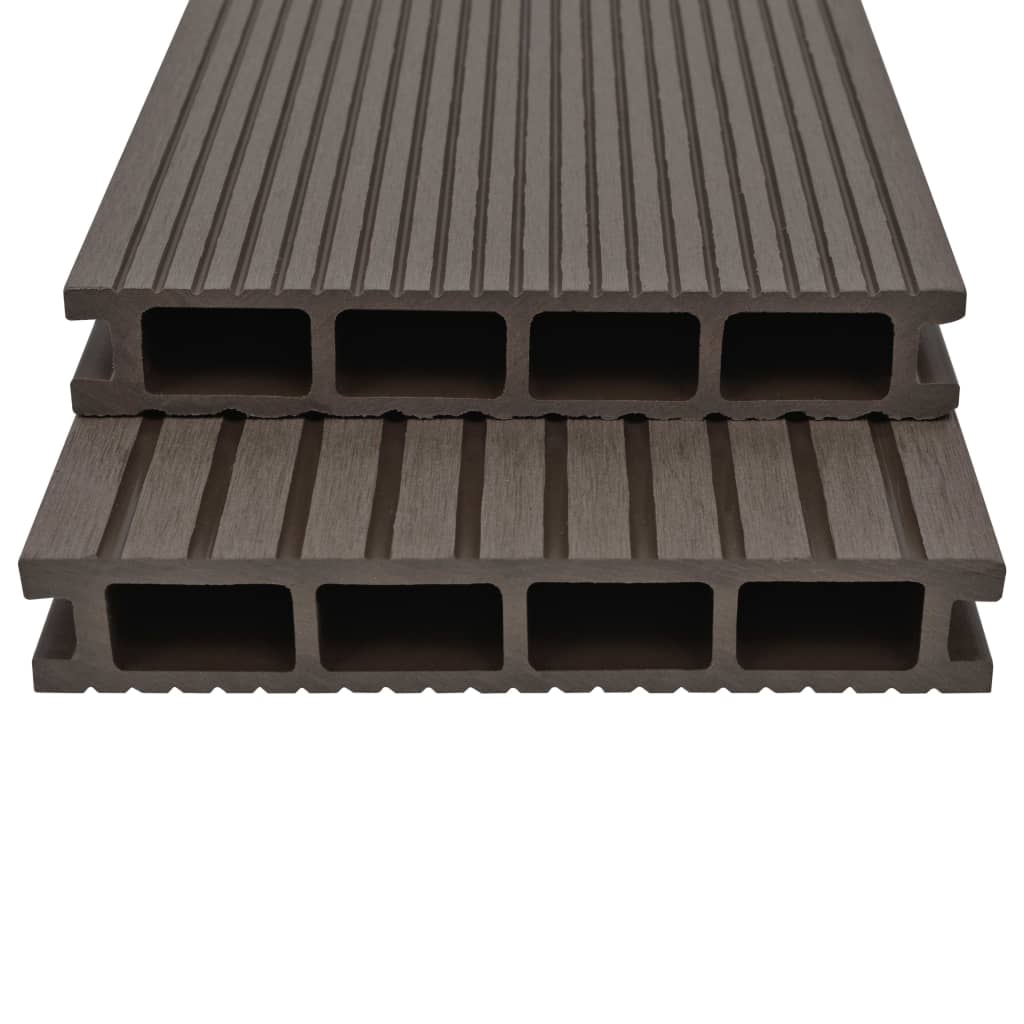 Pavimento Esterni in WPC Cavo Accessori 20m² 2,2m Marrone Scuro