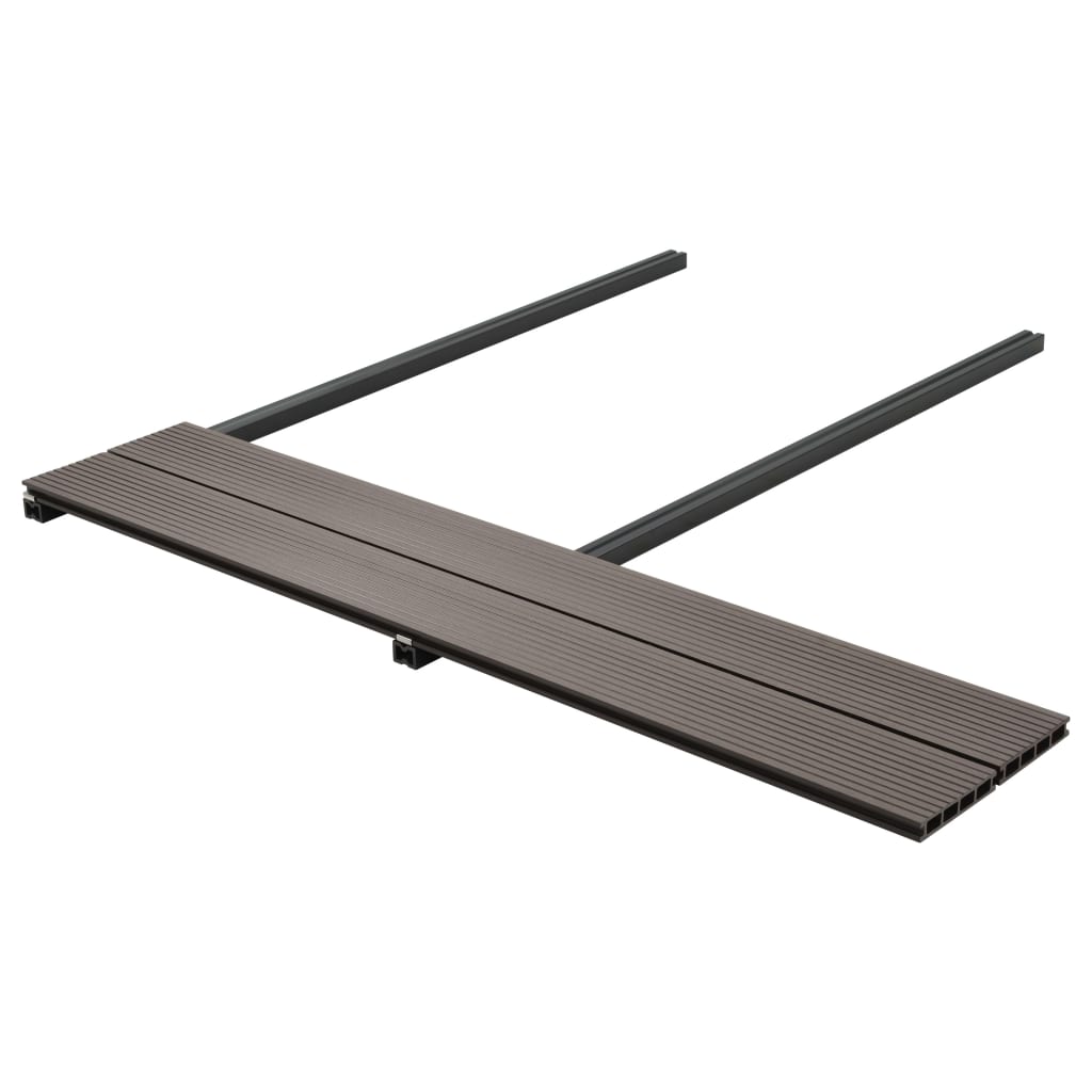 Pavimento Esterni in WPC Cavo Accessori 20m² 2,2m Marrone Scuro