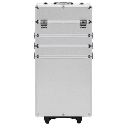 Valigia Trolley per Cosmetici in Alluminio Argento
