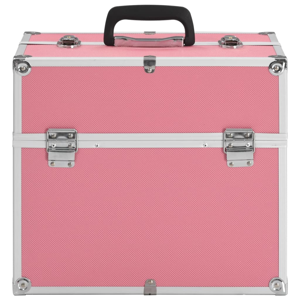 Valigia per Cosmetici 38x23x34 cm Rosa in Alluminio