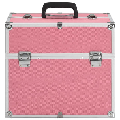 Valigia per Cosmetici 38x23x34 cm Rosa in Alluminio
