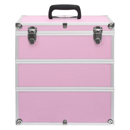 Valigia per Cosmetici 37x24x40 cm Rosa in Alluminio