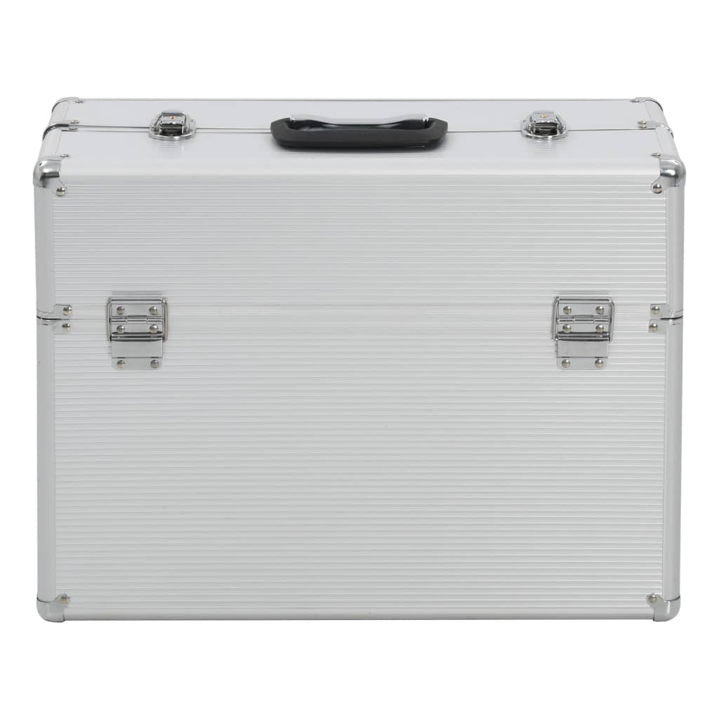 Valigetta per Attrezzi 47x36x20 cm Argento in Alluminio