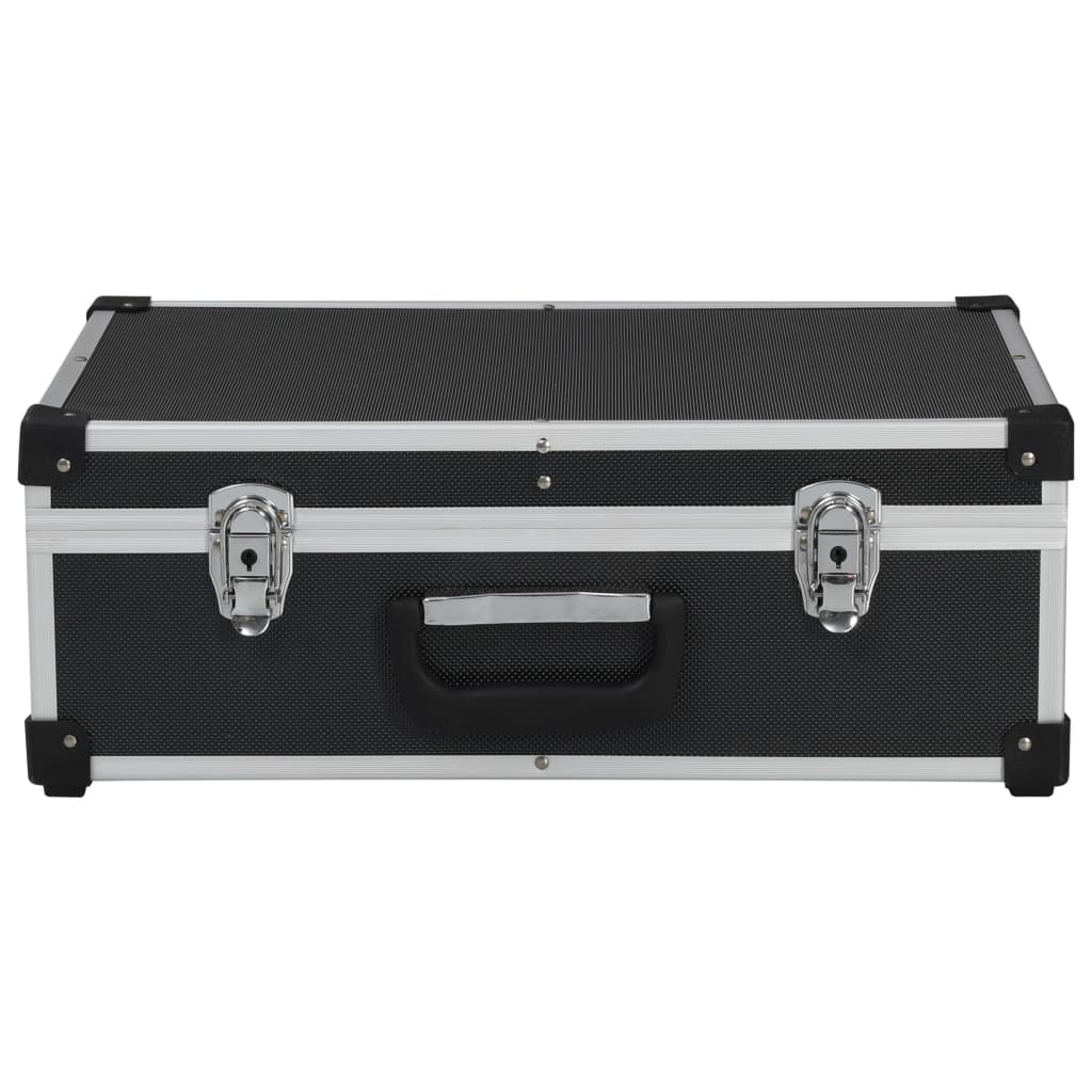 Valigetta per Attrezzi 46x33x16 cm Nera in Alluminio