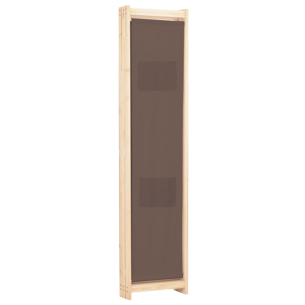 Divisorio a 3 Pannelli Marrone 120x170x4 cm in Tessuto