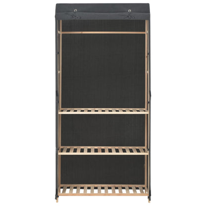 Armadio a 3 Ripiani Grigio 79x40x170 cm in Tessuto
