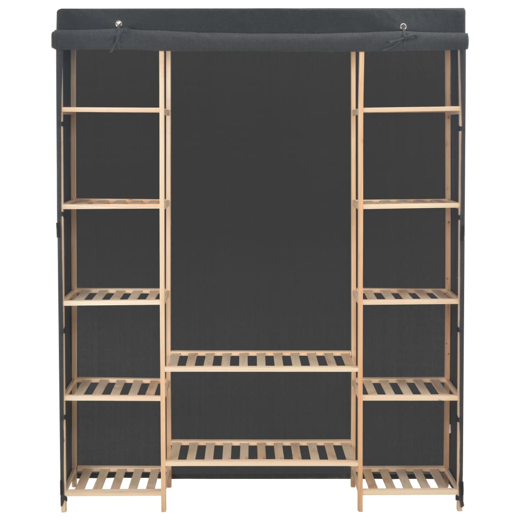 Armadio Grigio 135x40x170 cm in Tessuto