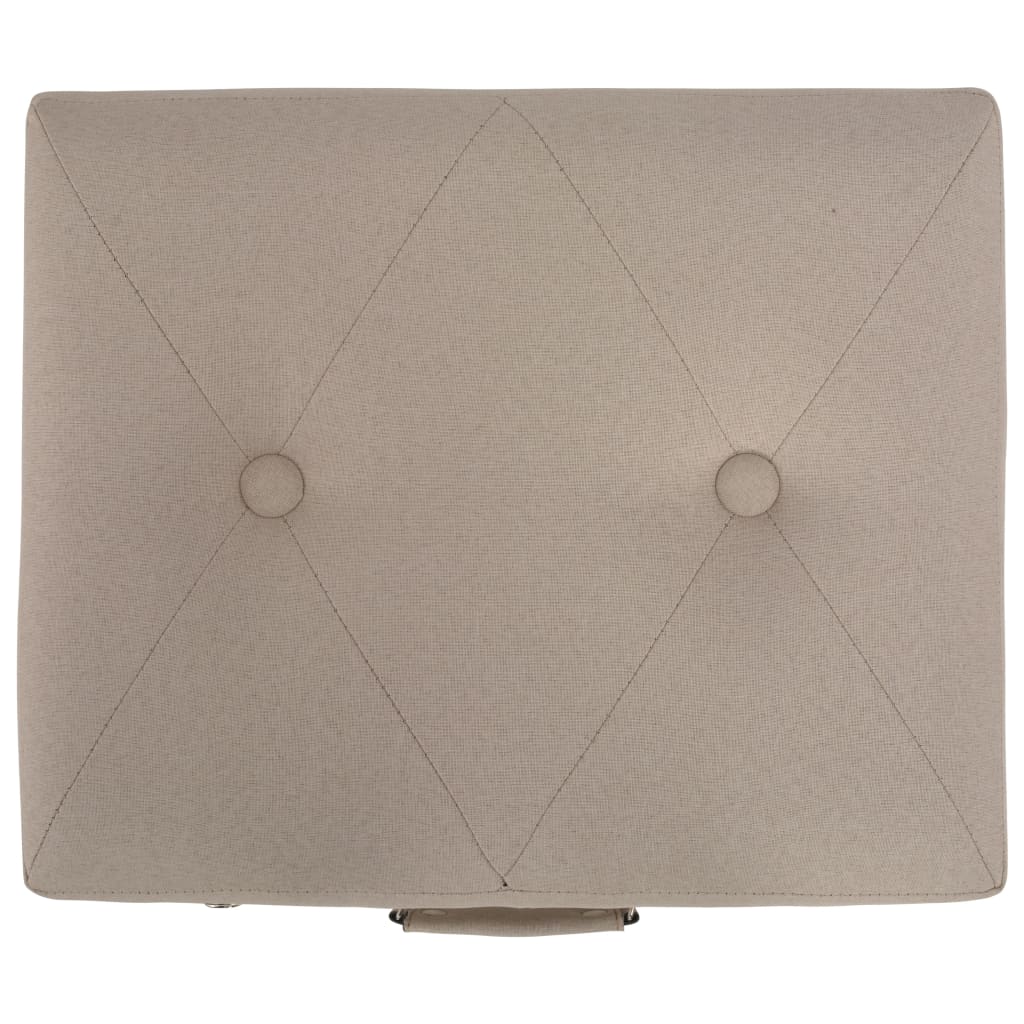 Sgabello con Contenitore 40 cm in Tessuto Beige