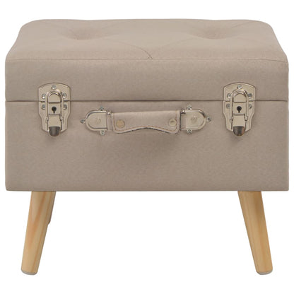 Sgabelli con Contenitore 3 pz in Tessuto Beige
