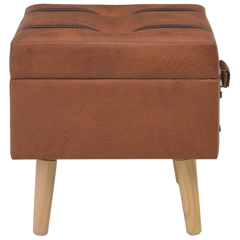 Sgabello con Contenitore 40 cm in Similpelle Tanno
