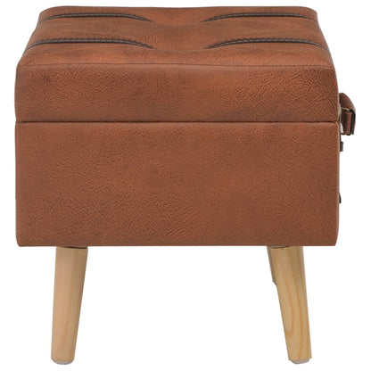 Sgabello con Contenitore 40 cm in Similpelle Tanno