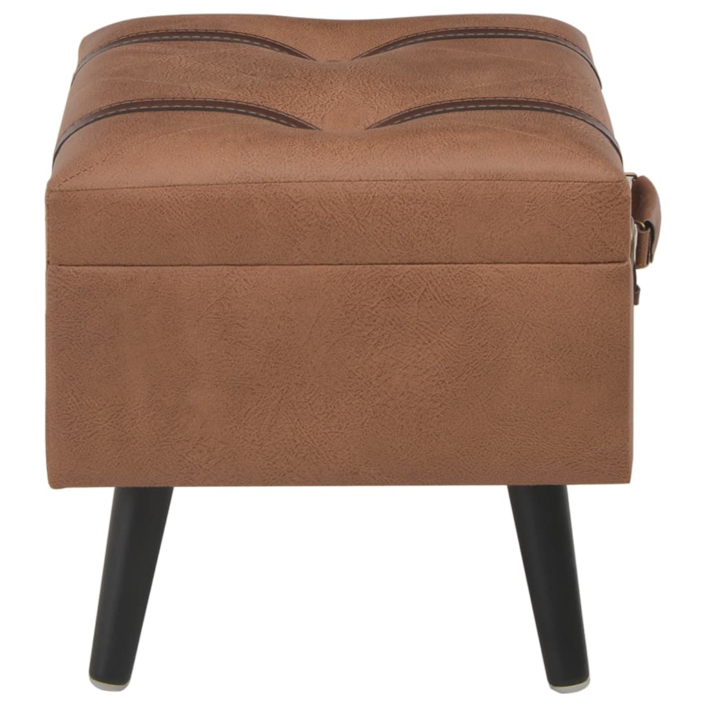 Sgabello con Contenitore 40 cm in Similpelle Marrone
