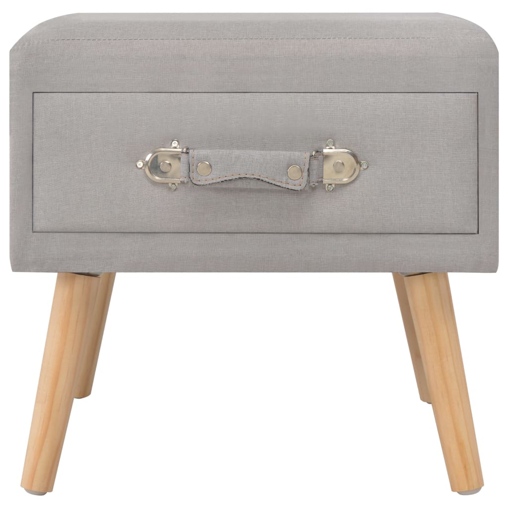 Comodino Grigio 40x35x40 cm in Tessuto