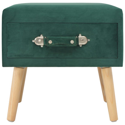 Comodino Verde 40x35x40 cm in Velluto