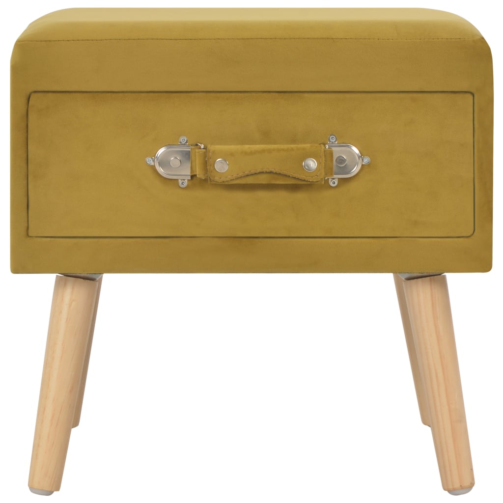 Comodino Mustard 40x35x40 cm in Velluto
