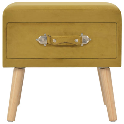 Comodino Mustard 40x35x40 cm in Velluto
