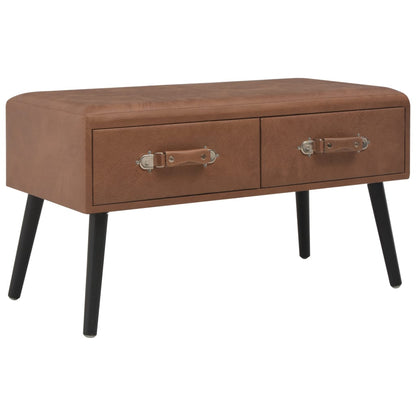 Tavolino da Salotto Marrone Scuro 80x40x46 cm in Similpelle