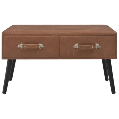 Tavolino da Salotto Marrone Scuro 80x40x46 cm in Similpelle