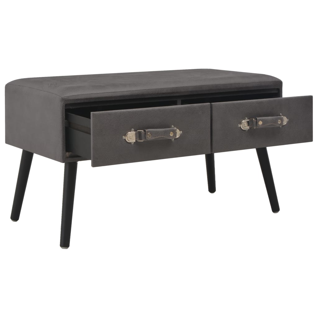 Tavolino da Salotto Grigio 80x40x46 cm in Similpelle