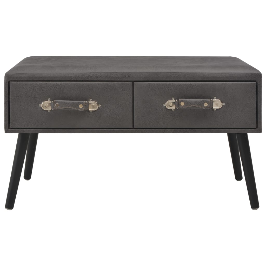 Tavolino da Salotto Grigio 80x40x46 cm in Similpelle