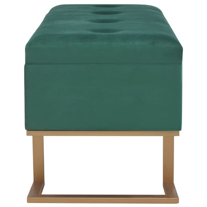 Panca con Vano Portaoggetti 105 cm in Velluto Verde