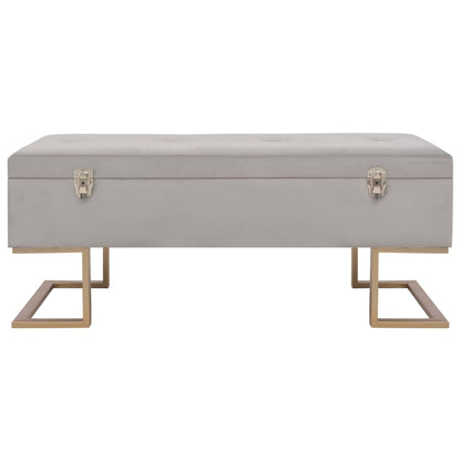 Panca con Vano Portaoggetti 105 cm Grigio in Velluto