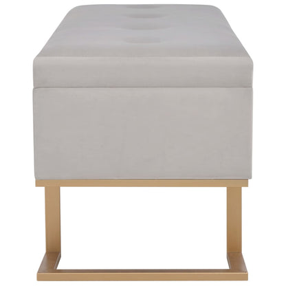 Panca con Vano Portaoggetti 105 cm Grigio in Velluto
