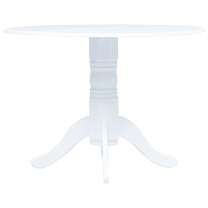 Tavolo da Pranzo Bianco 106 cm in Legno Massello di Hevea