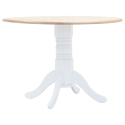 Tavolo da Pranzo Bianco e Marrone 106cm Legno Massello di Hevea