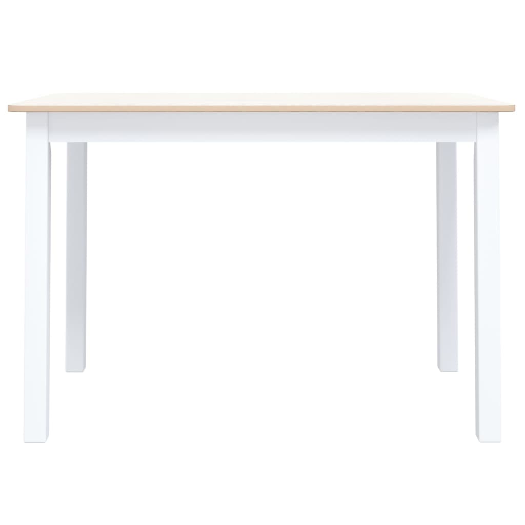 Tavolo da Pranzo Bianco e Marrone 114x71x75cm Massello di Hevea